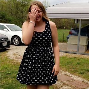 Fluffy lace polka dot dress